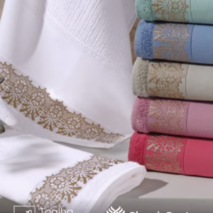 Toalha de Banho Jacquard Arte Renda para Pintar e Bordar à Máquina 70X1,40 m Valletex