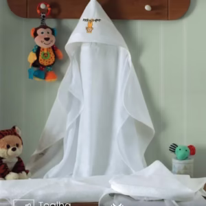 Toalha de Banho com capuz e fralda Döhler Baby Love 90X70 cm para Bordar