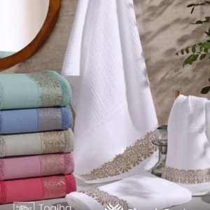 Toalha de Lavabo Jacquard Arte Renda para Pintar e Bordar à Máquina 30X50 cm Valletex