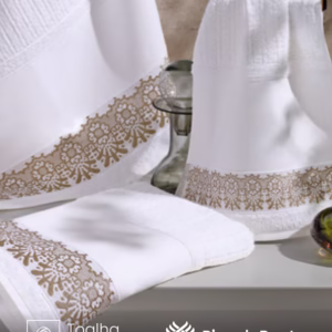 Toalha de Rosto Jacquard Arte Renda para Pintar e Bordar à Máquina 48X80 cm Valletex