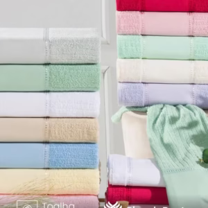 Toalha de Rosto Arte Canelada 48X80 cm para Pintar e Bordar à máquina Valletex